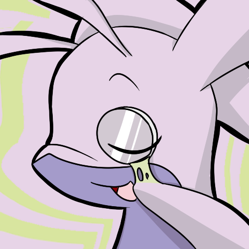 cute dragon eyes_closed eyewear fancy feral foxyfool goo goodra green_background happy monocle nintendo open_mouth plain_background pok&#233;mon pok&eacute;mon purple_background raised_arm slime slug smile tongue video_games