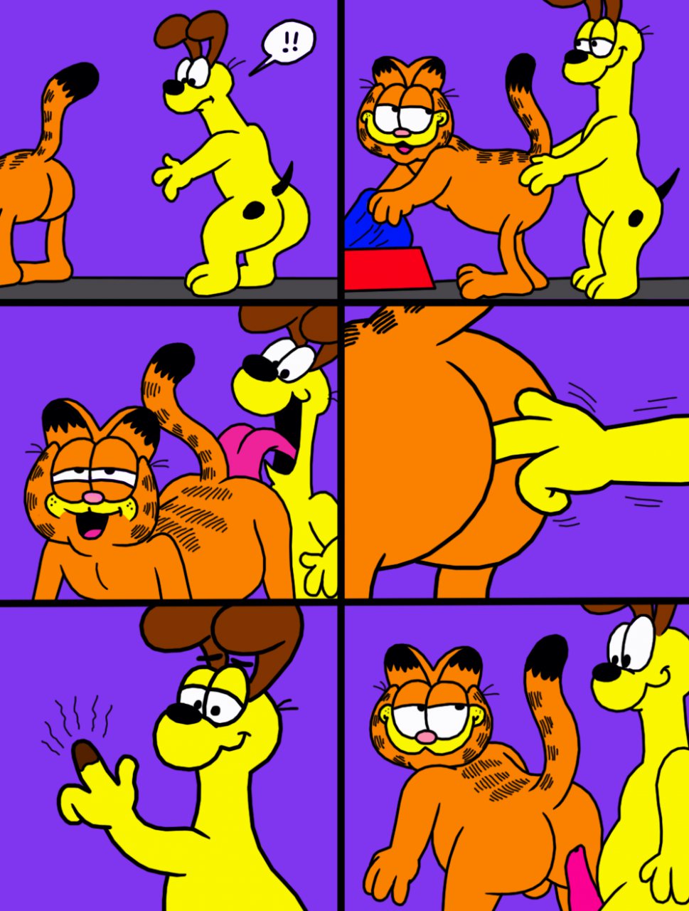 butt canine cat dog feces feline garfield garfield_cat gay invalid_tag male mammal odie oral rimming scat