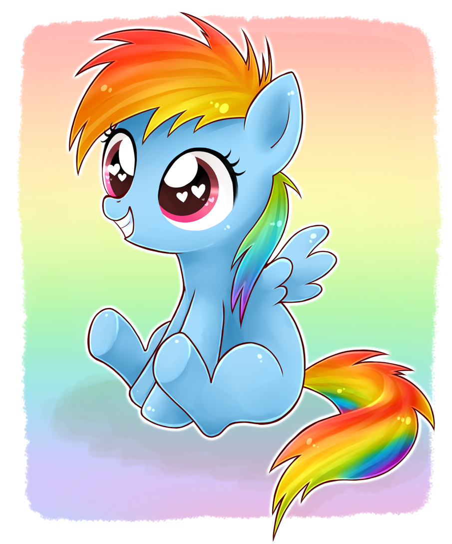 blue_fur cub equine female feral friendship_is_magic fur hair horse igriega13 long_hair mammal multi-colored_hair my_little_pony open_mouth pegasus pony purple_eyes rainbow_dash_(mlp) rainbow_hair sitting smile solo wings young