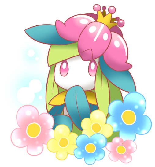 flower lilligant nintendo pink_eyes plain_background pok&#233;mon pok&eacute;mon solo unknown_artist video_games white_background