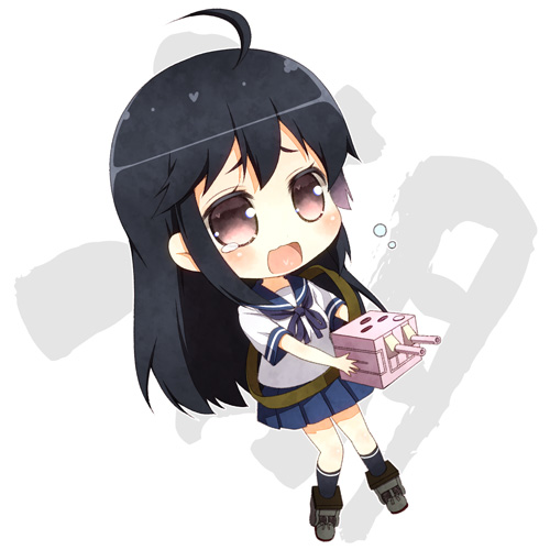 black_hair brown_eyes chibi kantai_collection kouji_(campus_life) long_hair lowres solo tears ushio_(kantai_collection)