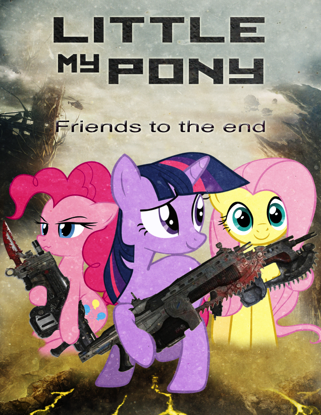 &lt;3 2014 arms_back blue_eyes character equine eyewear female fluttershy_(mlp) friendship_is_magic gears_of_war gears_of_war_2 gears_of_war_3 green_eyes group gun hair horn horse humor invalid_tag long_hair mammal my_little_pony original pegasus pink_hair pinkie_pie_(mlp) pony purple_eyes purple_hair purple_hairjy ranged_weapon smile twilight_sparkle_(mlp) unicorn war weapon wings