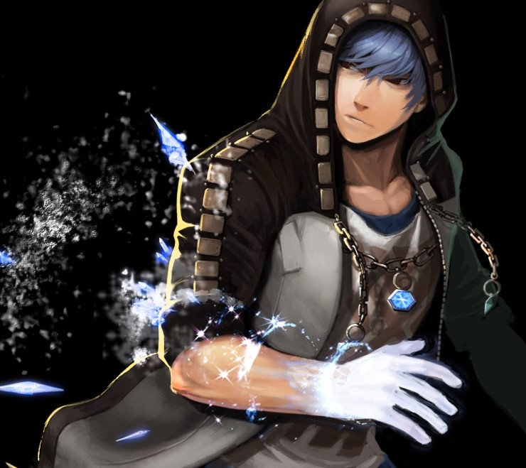blue_hair cyphers hood hoodie ice jewelry lewis_(cyphers) male_focus necklace pendant solo steward_b