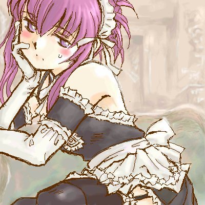 chikage_(sister_princess) elbow_gloves gloves lowres maid sister_princess thigh-highs thighhighs
