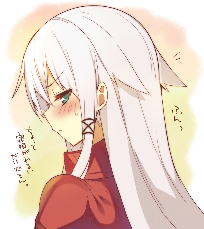 anceril_sacred bad_id bad_pixiv_id blue_eyes blush long_hair mishima_kurone original shirokami_project solo sweatdrop translation_request white_hair