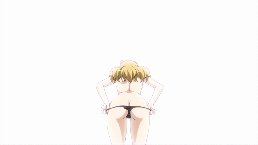 1girl animated animated_gif ass back black_panties blonde_hair elina jiggle long_hair panties queen's_blade queen's_blade solo standing thong underwear