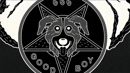 666 animated blood canine color creepy cub cute death demon dog evil happiness mammal nightmare_fuel nonsexual pentagram pickles satanic young