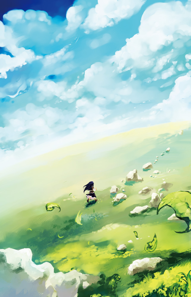 child cloud day field nature original running sky solo tokiame