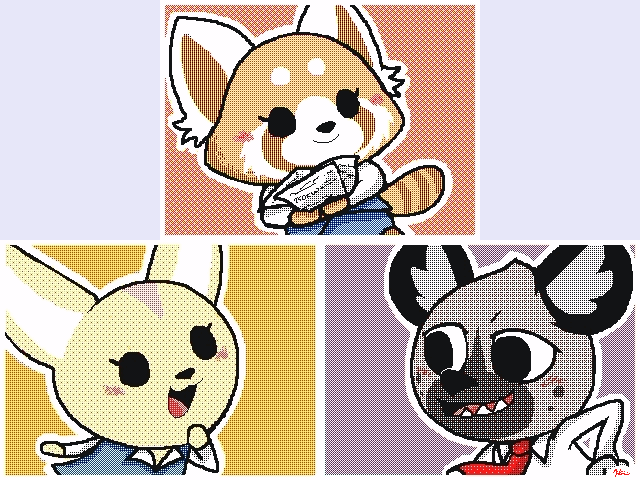 aggressive_retsuko ailurid animated canine fennec fenneko fox group haida hyaenid keke mammal red_panda retsuko spotted_hyena