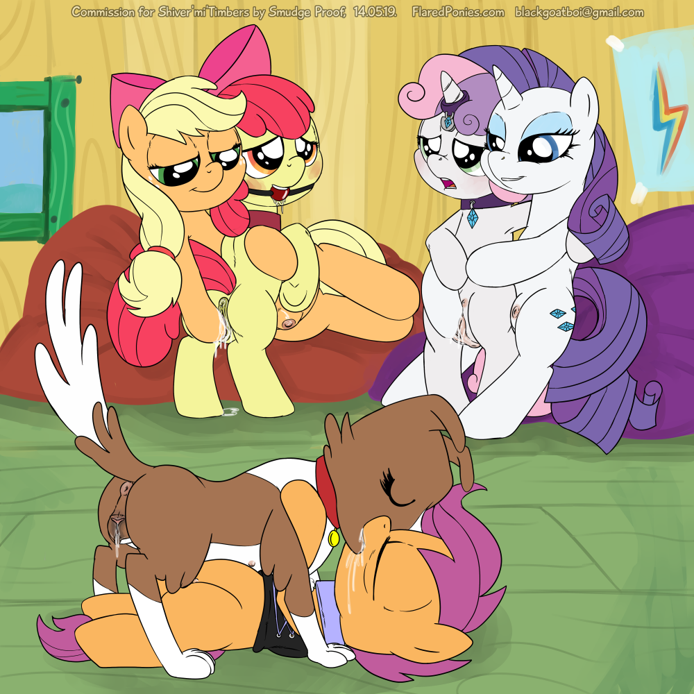 animal_genitalia apple_bloom_(mlp) applejack_(mlp) ball_gag bdsm bestiality bondage bound canine canine_pussy collar cub dog equine female feral friendship_is_magic gag group horn horse incest interspecies kissing mammal my_little_pony pony pussy rarity_(mlp) saliva scootaloo_(mlp) smudge_proof sweetie_belle_(mlp) teats unicorn winona_(mlp) young