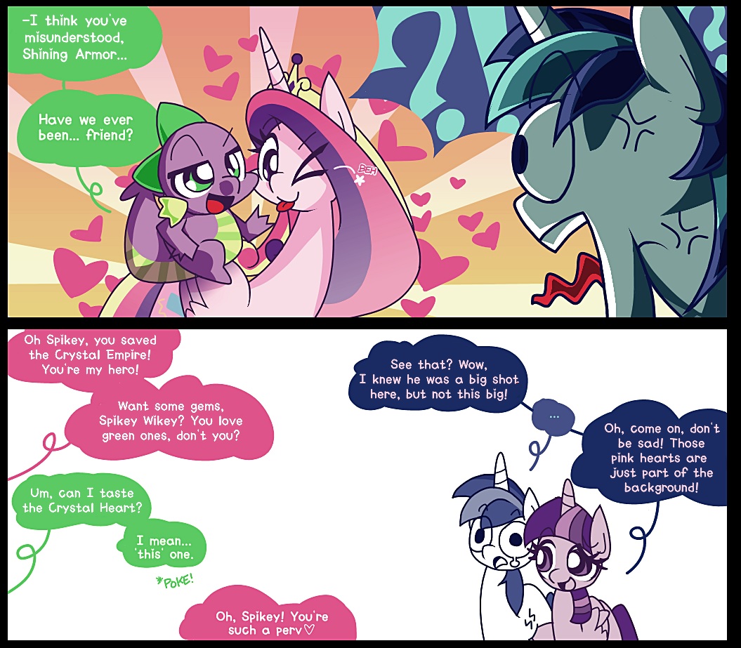 comic cutie_mark dialog dragon english_text equine female friendship_is_magic group horn infidelity male mammal my_little_pony one_eye_closed open_mouth princess_cadance_(mlp) shining_armor_(mlp) spike_(mlp) text tongue tongue_out twilight_sparkle_(mlp) unicorn unknown_artist winged_unicorn wings wink