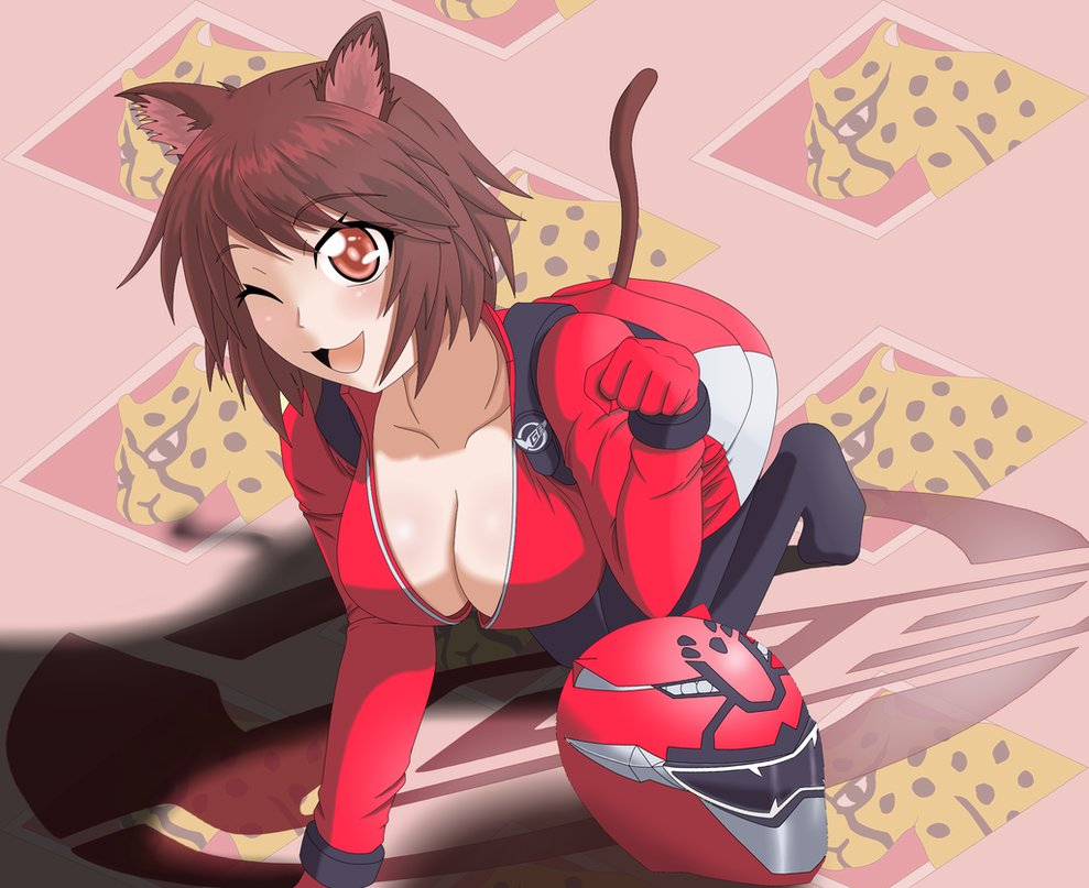 breasts cat genderswap kitten red_buster sakurada_hiromu super_sentai tokumei_sentai_go-busters
