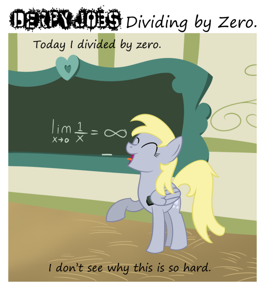 chalk chalkboard cutie_mark derpy_hooves_(mlp) dividing_by_zero english_text equation equine eraser eyes_closed friendship_is_magic fur grey_fur hair happy horse mammal math my_little_pony pegasus pony science solo text wings