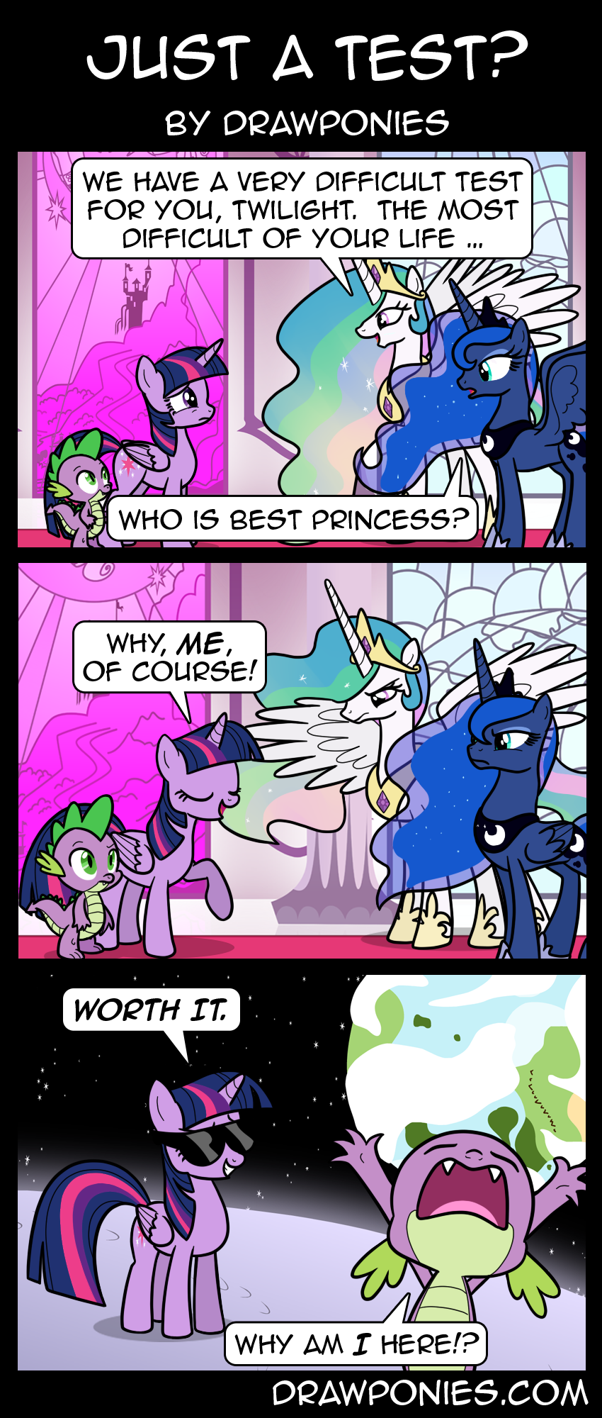 blue_fur blue_hair castle comic crown cutie_mark dialog dragon drawponies english_text equine eyes_closed eyewear fangs female feral friendship_is_magic fur green_eyes group hair horn horse long_hair male mammal moon multi-colored_hair my_little_pony open_mouth pony princess_celestia_(mlp) princess_luna_(mlp) purple_eyes purple_fur purple_hair royalty sibling sisters slit_pupils speech_balloon spike_(mlp) spread_wings stained_glass sunglasses teal_eyes text twilight_sparkle_(mlp) white_fur winged_unicorn wings