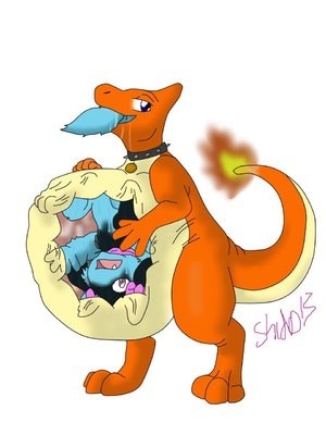 belly bulge charem charem_(artist) charmander duo male nintendo pok&#233;mon pok&eacute;mon stomach tummy video_games vore