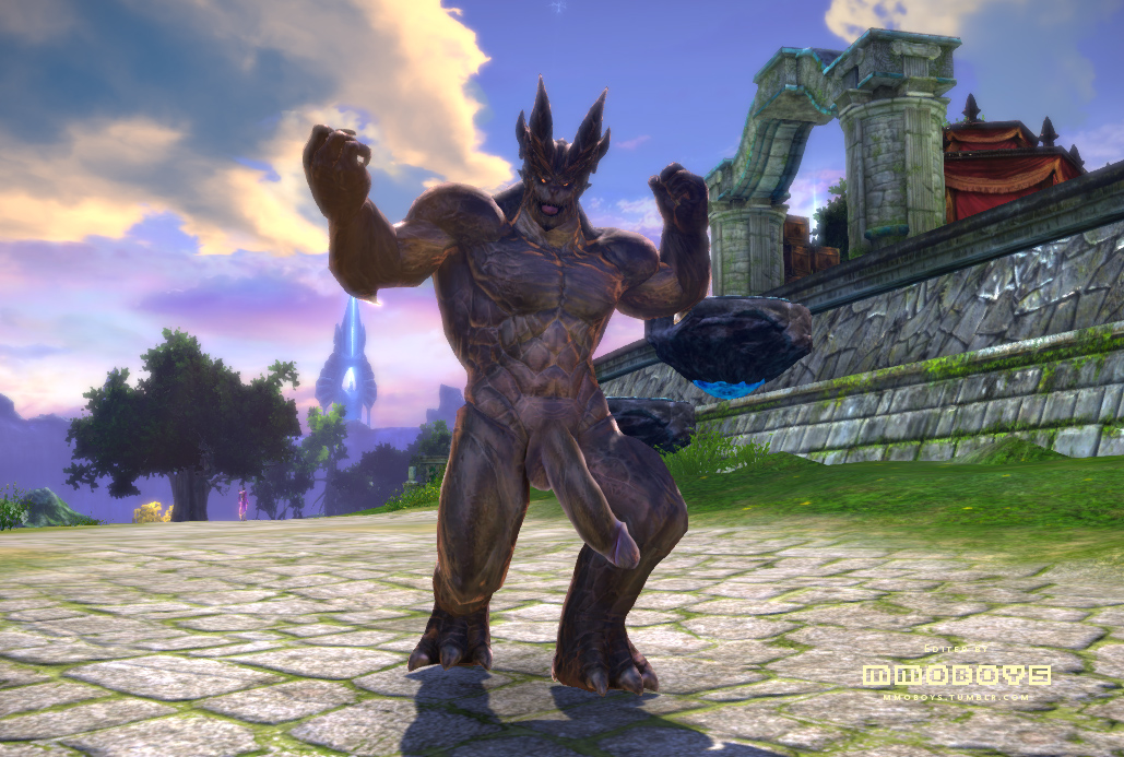 3d abs aman amani anthro balls barefoot biceps big_balls big_penis cloud detailed_background dragon erection fist flaccid horn humanoid_penis long_penis looking_at_viewer male manly massive_penis mmo mmoboys_(artist) mmorpg monster muscles nude open_mouth outside pecs penis plant pose presenting public raised_arm sky solo standing teeth tera tera_online thick_penis tongue tree video_games yellow_eyes