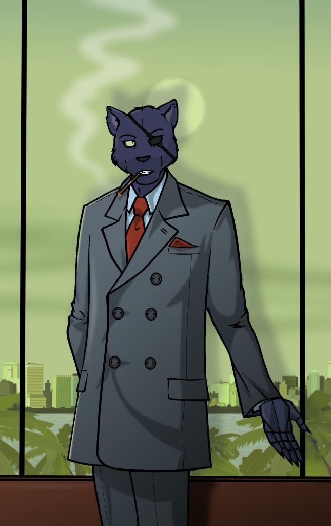 cat cat_city cigar cyborg eye_patch eyewear feline fritz fritz_teophil intelligence invalid_color invalid_tag macskafog mammal military panther recon service smoke smoking suit