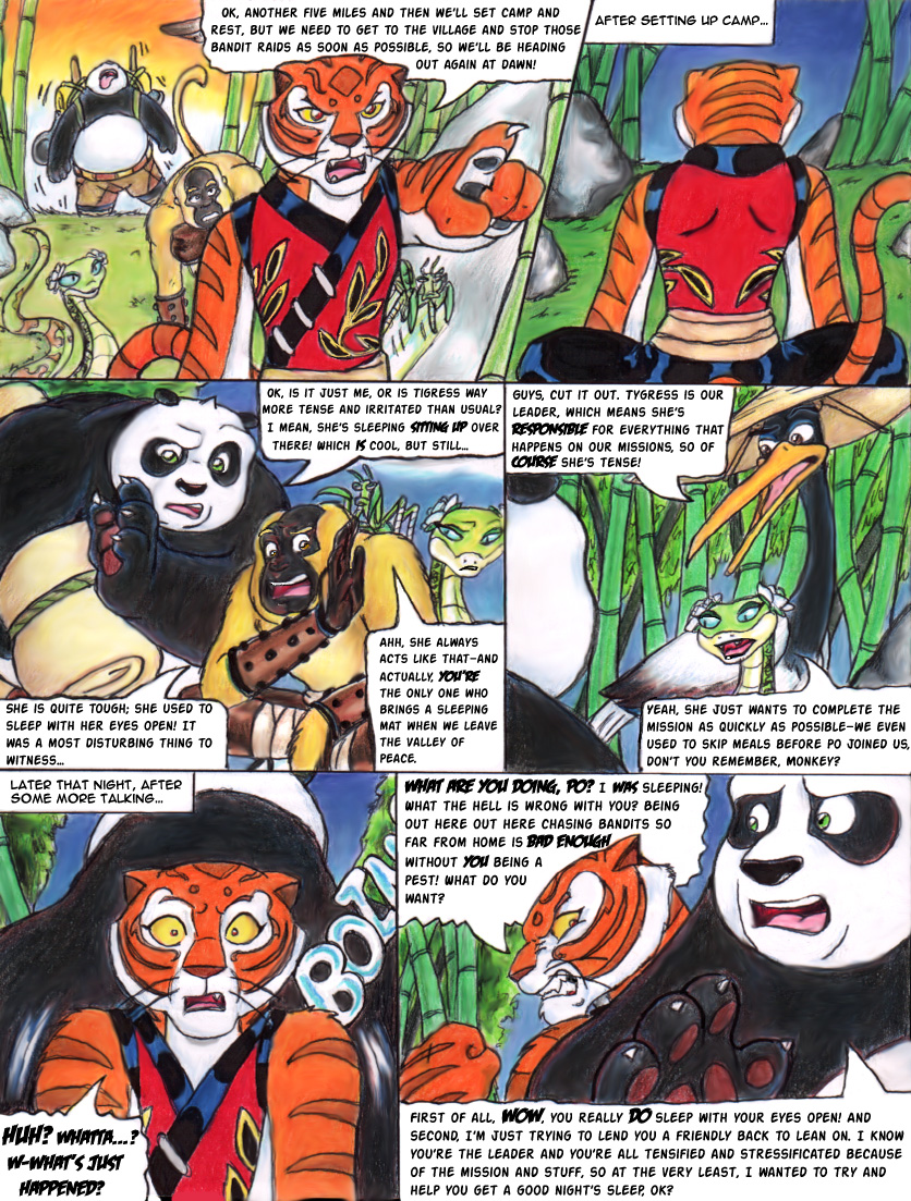 bear comic dreamworks feline kung_fu_panda mammal master_crane master_mantis master_monkey master_tigress master_viper panda po tiger yogurthfrost