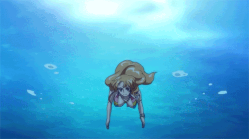 animated animated_gif breasts large_breasts nami nami_(one_piece) necklace one_piece one_piece_film_z orange_hair swimming tattoo underwater