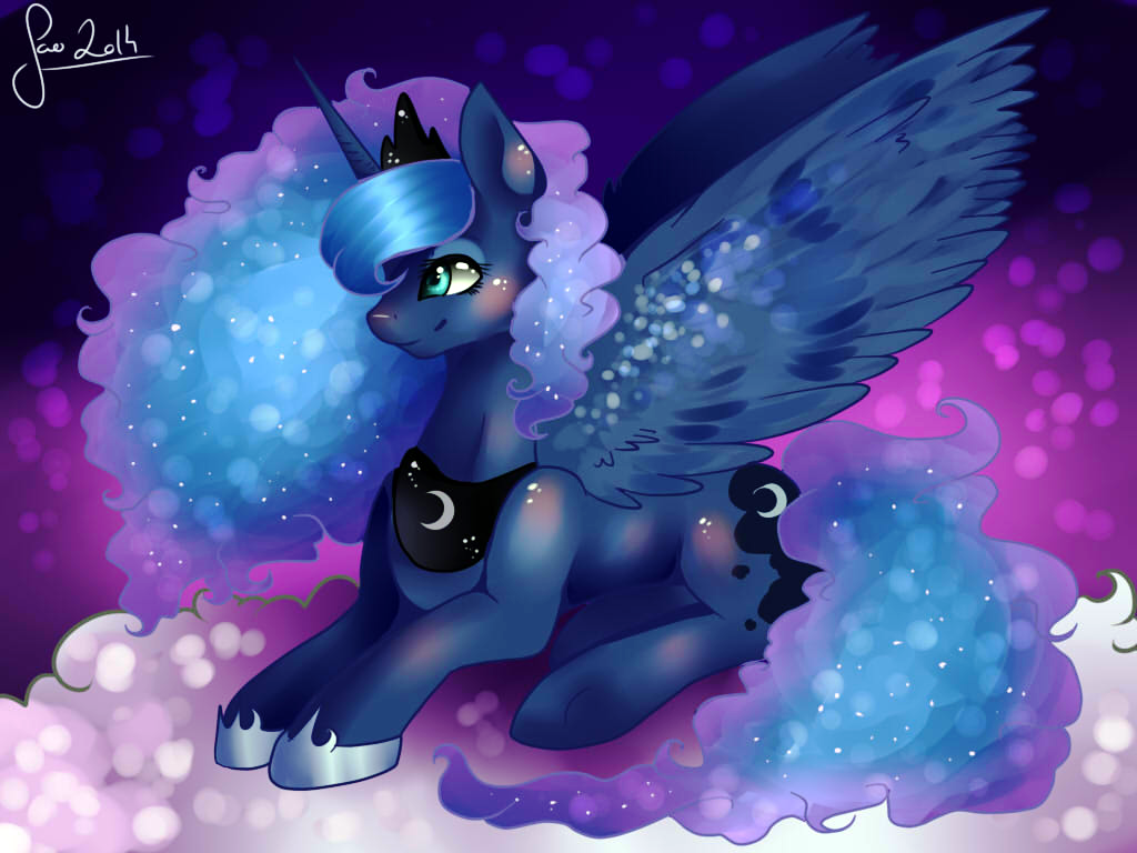 blue_eyes cutie_mark equine female feral friendship_is_magic hair horn long_hair mammal my_little_pony princess_luna_(mlp) saoiirse smile solo winged_unicorn wings