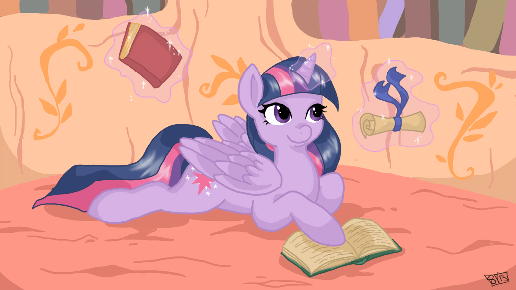 book equine female feral friendship_is_magic horn horse hybridance mammal my_little_pony pony scroll solo twilight_sparkle_(mlp) winged_unicorn wings