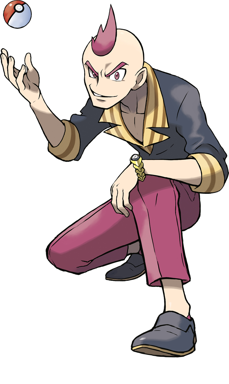 elite_four kagetsu_(pokemon) male male_focus naughty_face official_art pokemon pokemon_(game) pokemon_oras sugimori_ken