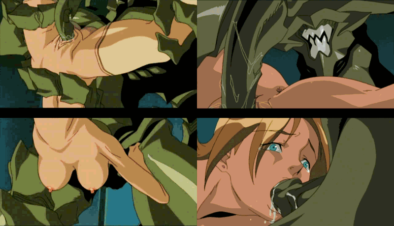 animated animated_gif blonde_hair blue_eyes bouncing_breasts breasts fangs fellatio irrumatio monster nipples nude object_insertion oral rape saliva short_hair tears tentacle thighhighs uncensored upside-down urotsukidouji vaginal vaginal_insertion vaginal_object_insertion