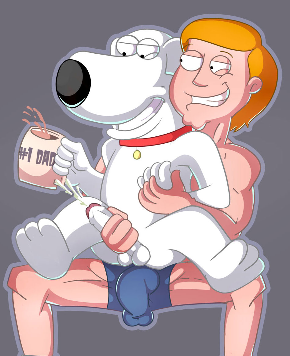 brian_griffin bulge coffee cum dylan_flannigan erection family_guy father gay human incest interspecies male mammal masturbation parent penis sitting smile son