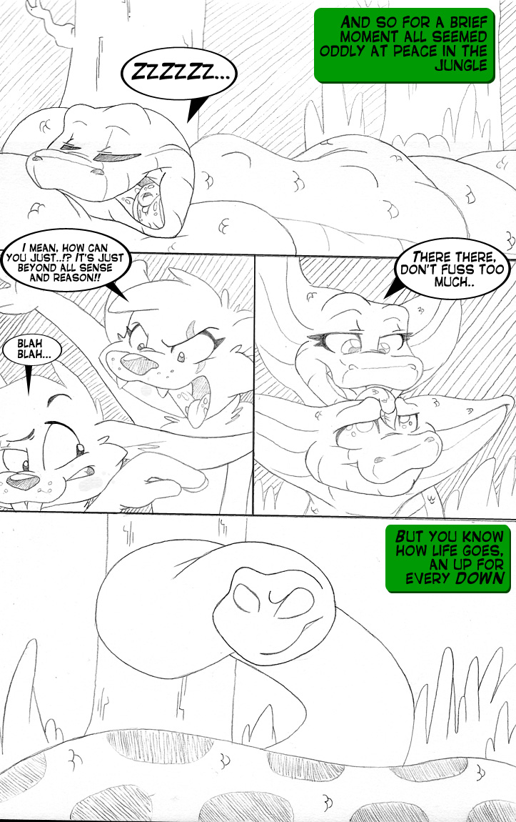 2012 albino anthro blind buckteeth cobra comic dialogue digital_media_(artwork) disability duo english_text eyelashes fangs female feral fur group hair hassi_(tacokurt) herpestid jajuka jasper_(tacokurt) lagomorph leporid long_ears male male/female male/male mammal mongoose monochrome open_mouth python rabbit reptile roma_(tacokurt) scales scalie simple_background sleeping smile snake snake_hood solo speech_bubble ssana_(tacokurt) tacokurt tail teeth text tongue trio
