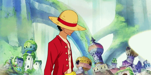 1boy animated animated_gif dodge dodging fight fighting hat male male_focus monkey_d_luffy one_piece red_shirt sabaody_archipelago shirt straw_hat