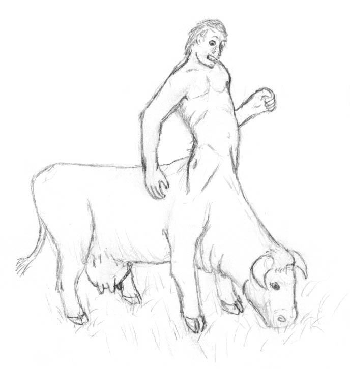 bovine cattle centaur cowtaur equine human mammal multi_head taur
