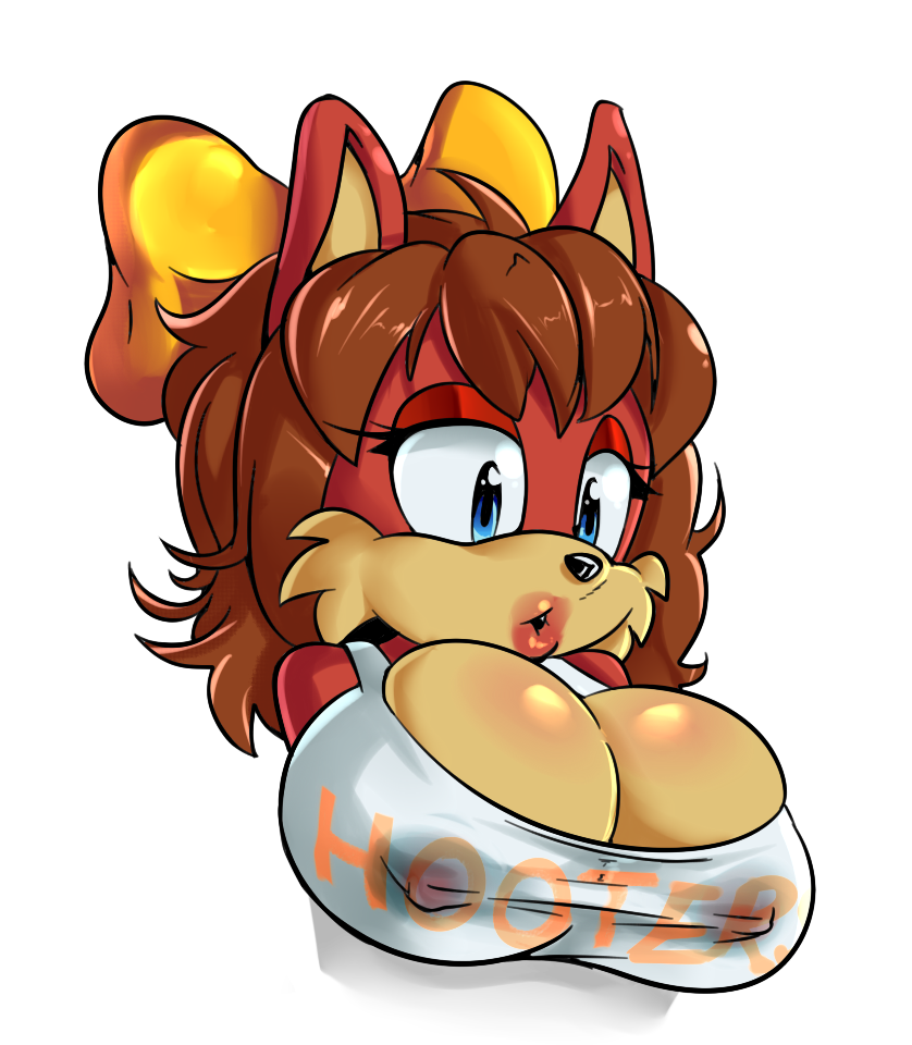2014 alpha_channel anthro big_breasts breasts canine cleavage clothed clothing cuisine erect_nipples fiona_fox fox mammal nipples sega solo sonic_(series)