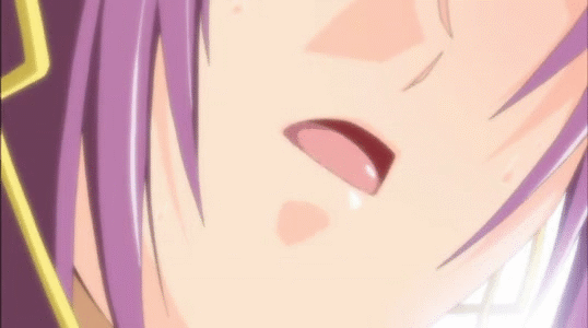 animated animated_gif breasts large_breasts mama_puri!? mikami_haruka nipples nude purple_hair sitting sitting_on_face sitting_on_person thighhighs twintails uncensored