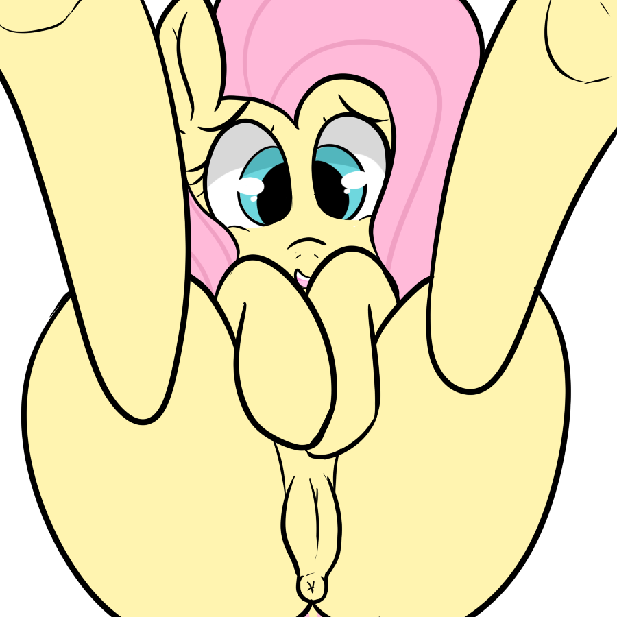 alittlepony alpha_channel anus blue_eyes clitoris equine female fluttershy_(mlp) friendship_is_magic fur hair hooves horse legs_up long_hair looking_at_viewer mammal my_little_pony open_mouth pink_hair plain_background pony presenting pussy smile solo yellow_fur