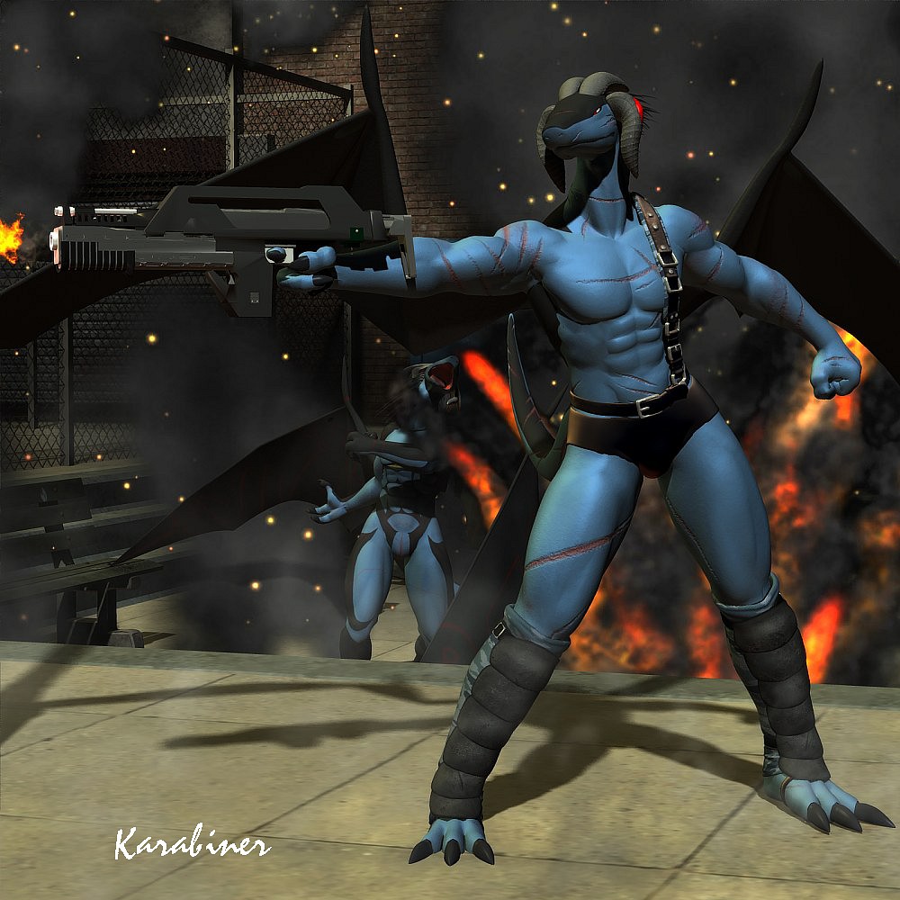 2010 3d anthro blue_skin bune cgi dragon horn karabiner scar