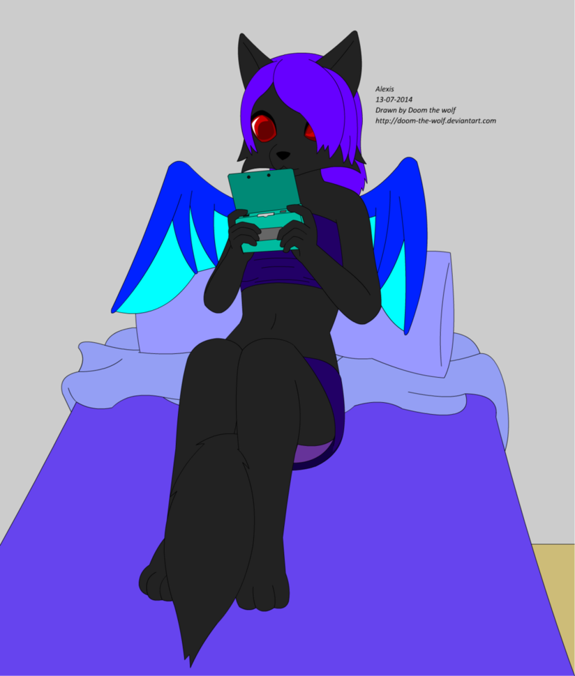 3ds alexis bat bed canine clothed clothing female invalid_color invalid_tag mammal wings wolf