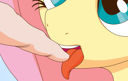 2014 animated equine eyelashes female feral finger finger_sucking fluttershy_(mlp) friendship_is_magic fur hair licking long_hair mammal my_little_pony pegasus pink_hair saliva solo_focus stoic tongue wings yellow_fur