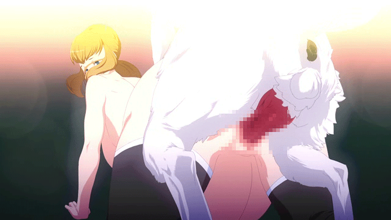 1girl all_fours animated animated_gif bent_over bestiality bouncing_breasts breasts censored doggystyle from_behind okiyo pregnant rush_rise_line sex vaginal