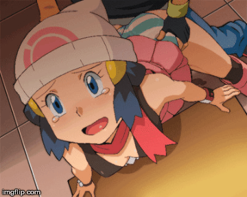 1girl animated animated_gif beanie blue_eyes blue_hair crying crying_with_eyes_open doggystyle from_behind hair_ornament hands_on_hips hat hetero hikari_(pokemon) lowres open_fly open_mouth panties pokemon ryunryun satoshi_(pokemon) sex skirt smile tears underwear