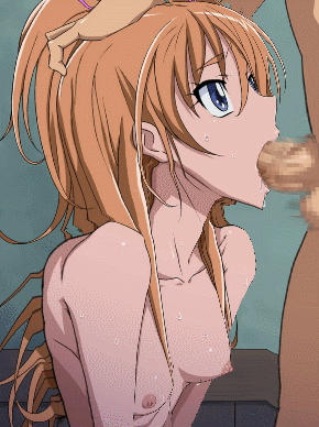 1boy 1girl animated animated_gif areolae blush breasts censored fellatio houjou_hibiki hybrid_animation lowres nipples oral penis precure small_breasts suite_precure