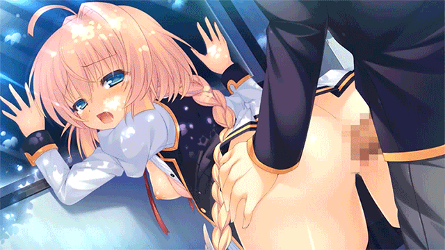 animated animated_gif anus ass ass_grab bent_over blue_eyes bouncing_breasts breasts censored doggystyle from_behind game_cg nipples pink_hair school_uniform sex softhouse_seal vaginal