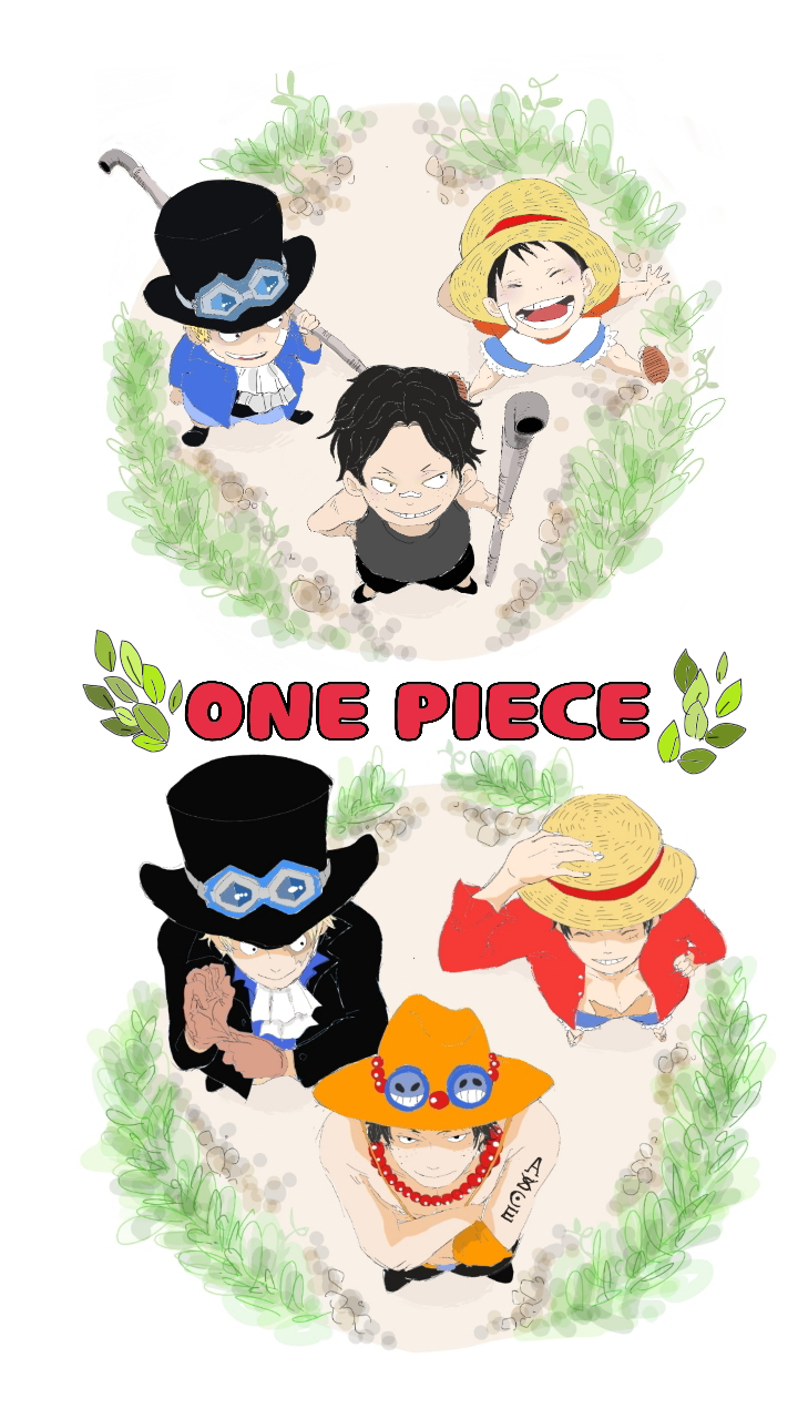 3boys bandage black_hair blonde_hair brothers brown_hair copyright_name cravat crossed_arms dual_persona eyes_closed gloves goggles hand_on_hat hand_on_headwear hat jacket jewelry long_sleeves monkey_d_luffy multiple_boys multiple_persona necklace one_piece open_clothes open_shirt pole portgas_d_ace raglan_sleeves red_shirt sabo_(one_piece) scar shirt shorts siblings smile staff standing straw_hat tank_top tattoo time_paradox top_hat topless trio weapon younger