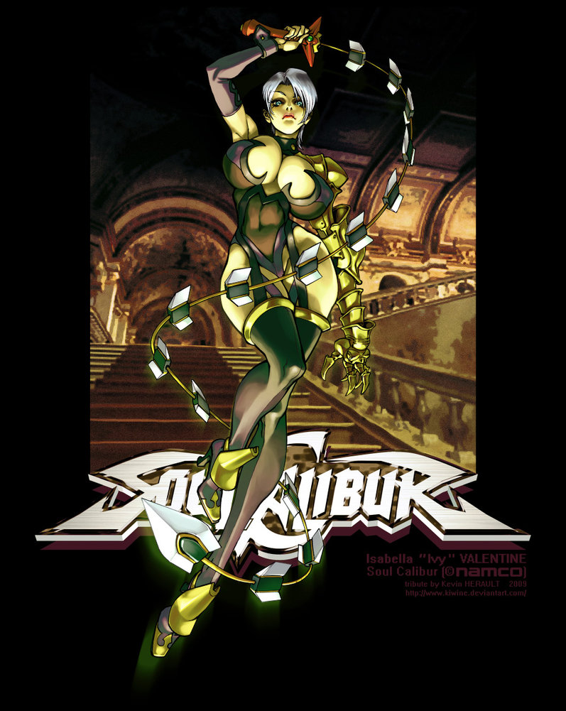 1girl 2009 armor background blue_eyes boots breasts cleavage covered_navel covered_nipples dated elbow_gloves erect_nipples full_body game_screenshot gloves isabella_valentine kevin_herault kiwine large_breasts lipstick makeup navel short_hair solo soul_calibur soulcalibur_ii sword thigh_boots thighhighs very_short_hair watermark weapon web_address whip_sword white_hair
