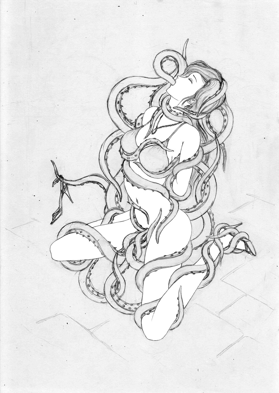 high_heels necklace object_insertion rape tentacle vaginal vaginal_object_insertion