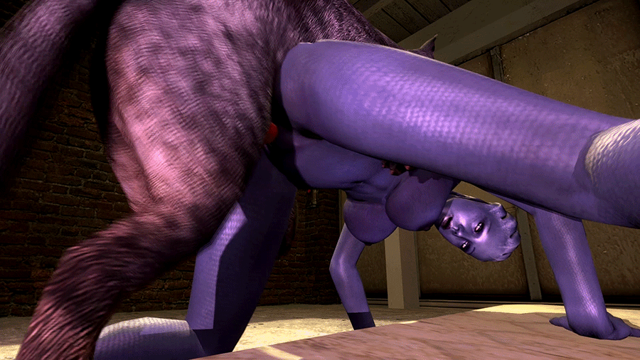 1girl 3d alien all_fours animated animated_gif bestiality bouncing_breasts breasts dog doggystyle interspecies kneeling liara_t'soni looking_down mass_effect nipples noname55 nude sex spread_legs vaginal