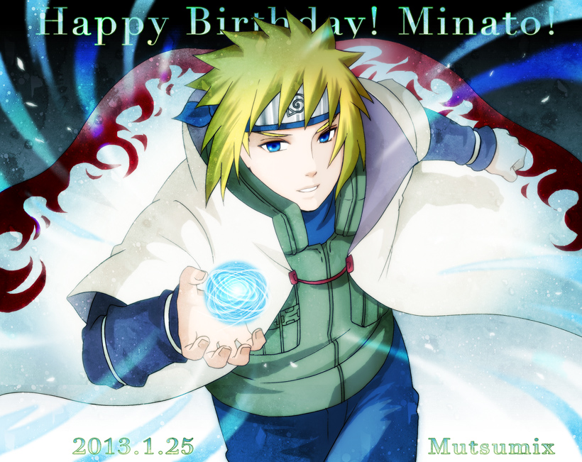 1boy 2013 child dated happy_birthday male male_focus mutsumix namikaze_minato naruto portrait solo