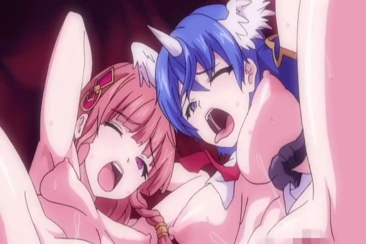animated animated_gif ass bounce bouncing_breasts breasts breasts_outside censored cleavage female huge_breasts nipples pandra pussy shinkyoku_no_grimoire tentacle yuniko_wingdohose