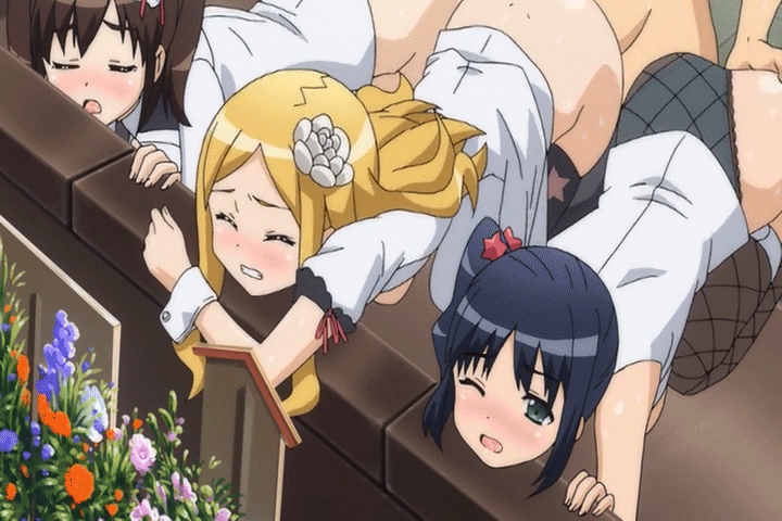 1boy 3girls animated animated_gif ass black_hair blonde_hair blush bottomless breasts breasts_outside brown_hair censored cleavage clothed_female_nude_male eyes_closed female fingering fishnet_legwear fishnets group_sex incest kamii_maki katekano_idol_sister long_hair multiple_girls no_bra one_eye_closed ooizumi_maina open_clothes open_shirt panties panties_aside pantyhose_around_one_leg pussy saliva school sex shirt side_ponytail takano_ayaka thighhighs underwear vaginal wavy_hair