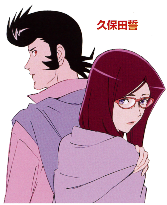 alternate_hairstyle back-to-back back_to_back dandy_(space_dandy) glasses official_art pompadour red_hair scarlet_(space_dandy) space_dandy
