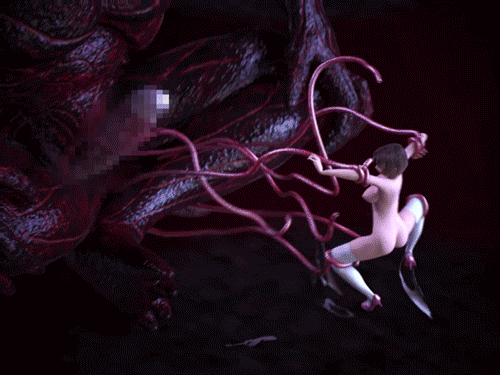 3d a_third_dimension animated animated_gif bad_end breasts brown_hair censored cum cum_dump cum_explosion cum_in_pussy cum_inside cumdrip forced gigantic_penis inflation large_penis monster nipples no_panties penis rape restrained screaming short_hair stomach_bulge tentacle thighhighs topless